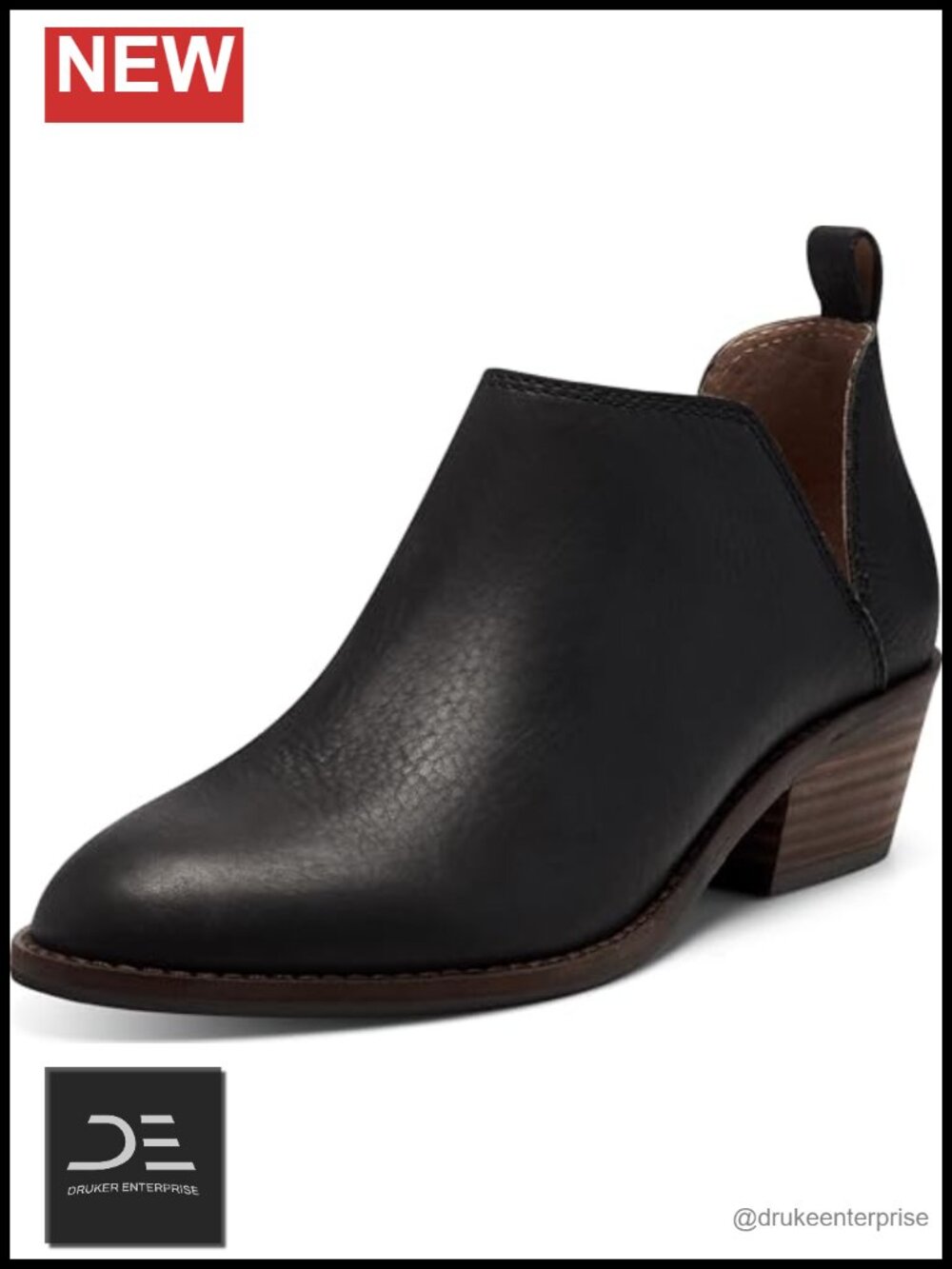Women's Ankle Boots Stacked Block Heel Memory Foam Comfort